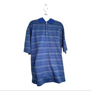 Vintage Y2K Nordstrom Nick Price Stripe Sport Polo Bright Blue M
